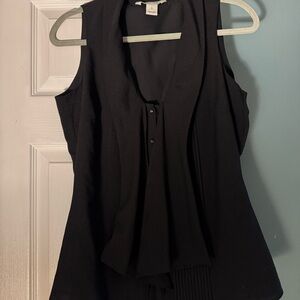 White House Black Market Black Sleeveless Blouse